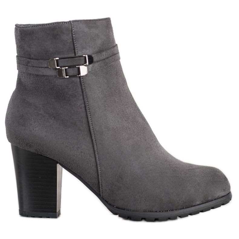 Goodin Grå stövlar med dekorativt bälte