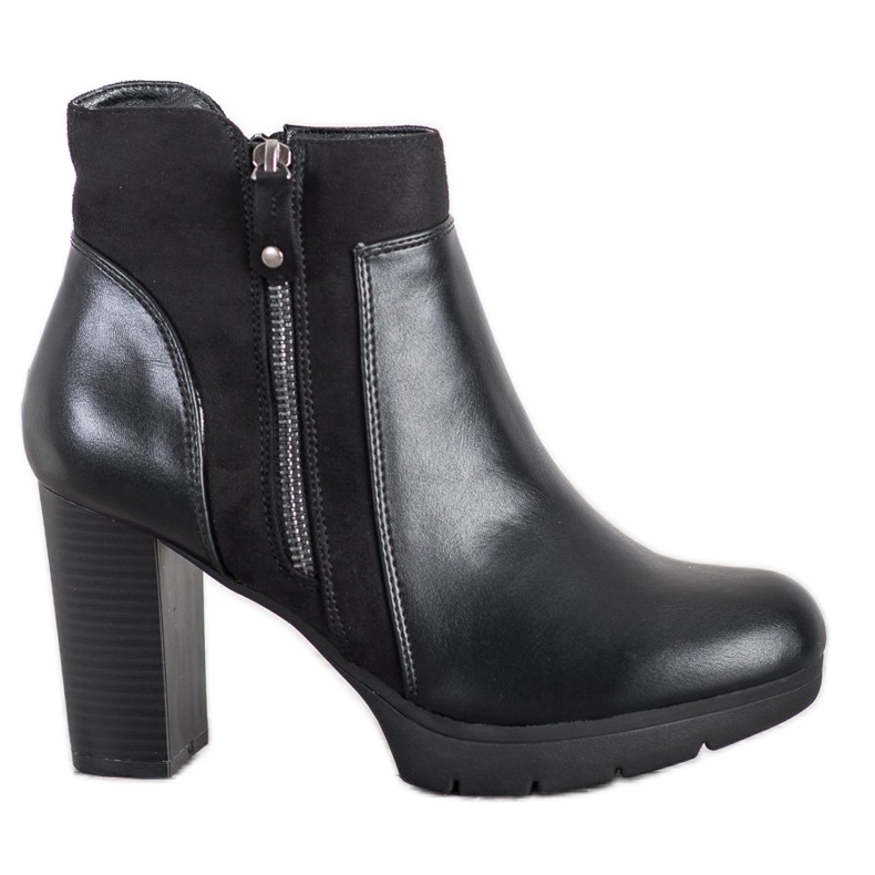 Weide Svarta stövlar med dragkedja