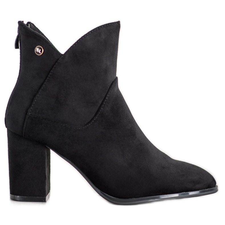 SHELOVET Högklackade stövlar i mocka svart