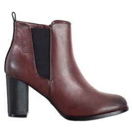 SHELOVET Stövlar med dekorativ häl brun