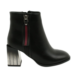 Dam stiliga svarta högklackade ankelstövlar Filippo DBT1548/20 BK