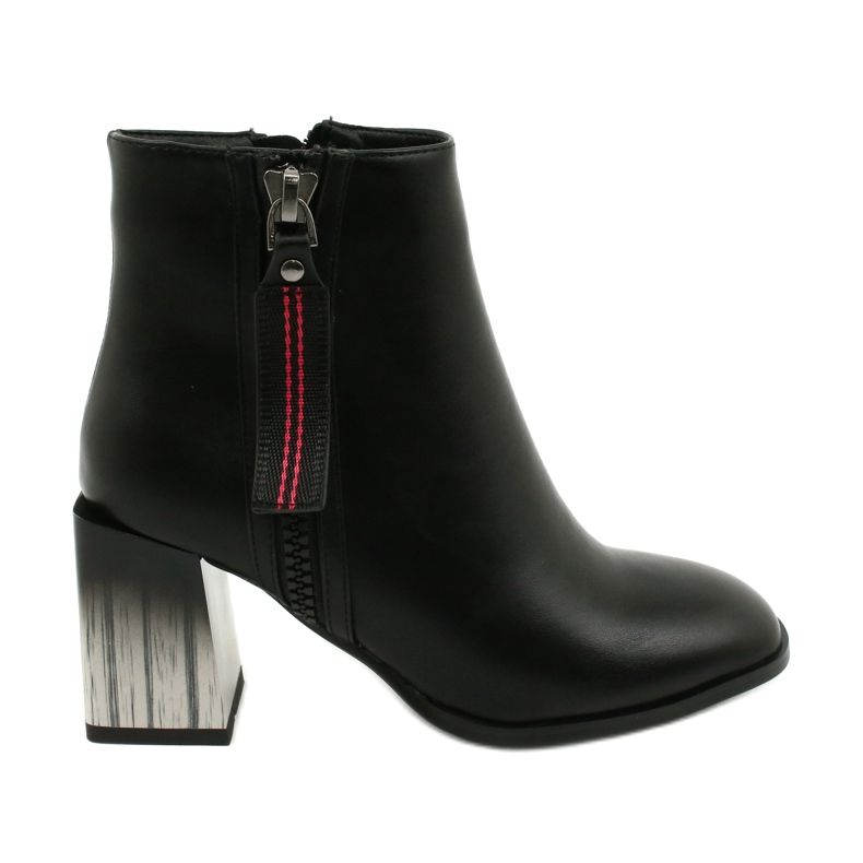 Dam stiliga svarta högklackade ankelstövlar Filippo DBT1548/20 BK