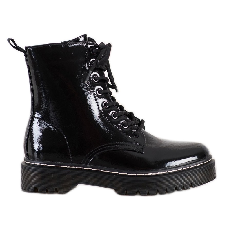 SHELOVET Lackerade stövlar svart