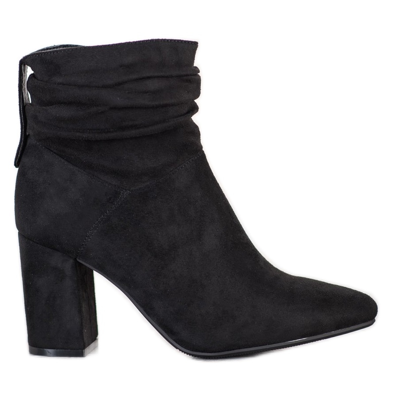 SHELOVET Högklackade stövlar i mocka svart