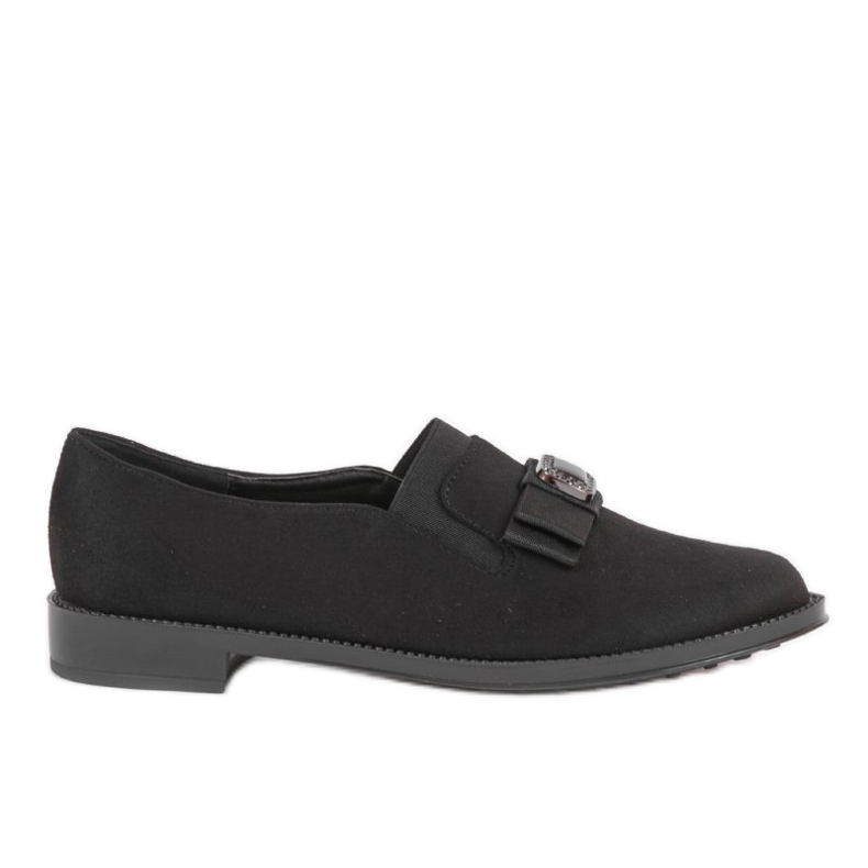 Svarta slip-on skor med band 236-1