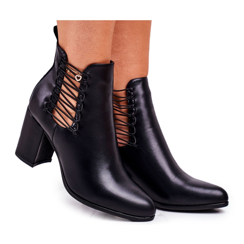 Vinceza Dam stövlar på hälen Slip On med gummi svart Vibo