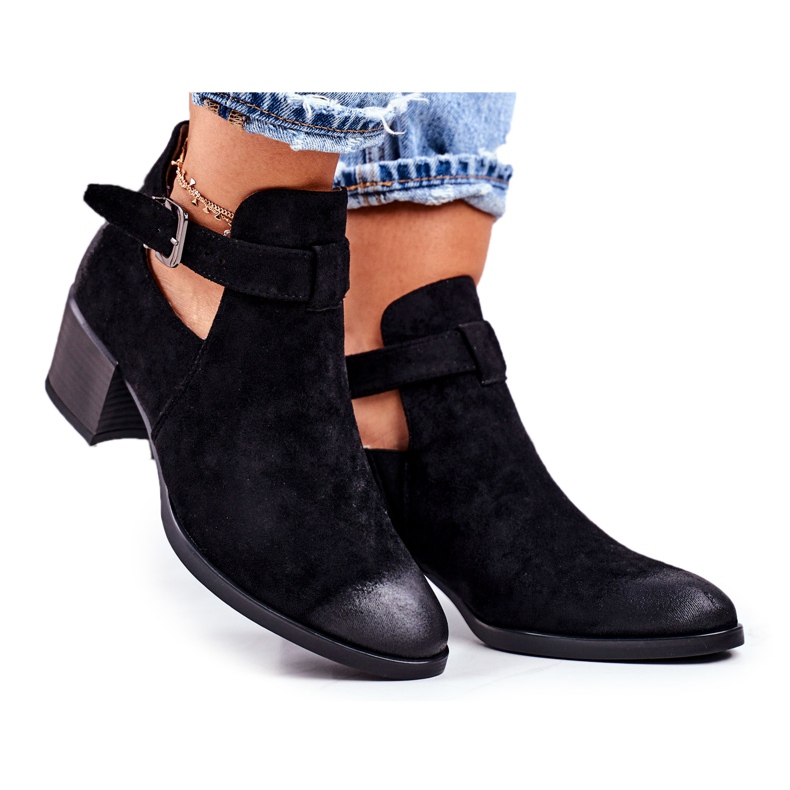 Vinceza Kvinnors stövlar på hög klack med utskärningar svart Sicilien