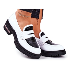 PV3 Dam Brogues Loafers Läder Vit Visconi 3136042 svart