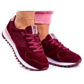 Dam Sportskor Sneakers Big Star Burgundy GG274522 röd