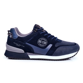 Herr Sportskor Sneakers Big Star Navy Blue GG174547 marinblå blå grå