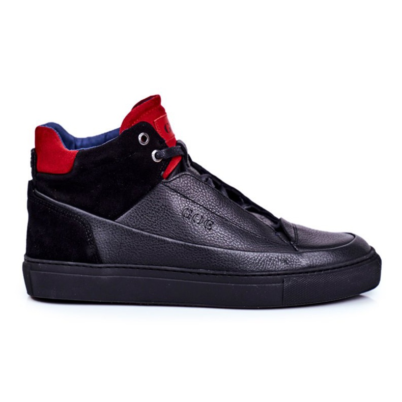 GOE Herrskor Sport Läder Svart GG1N3114 röd