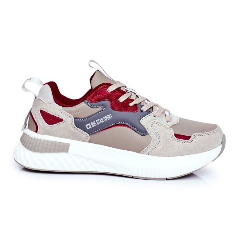 Mäns sportskor Big Star Grey-Claret GG174463 beige röd grå