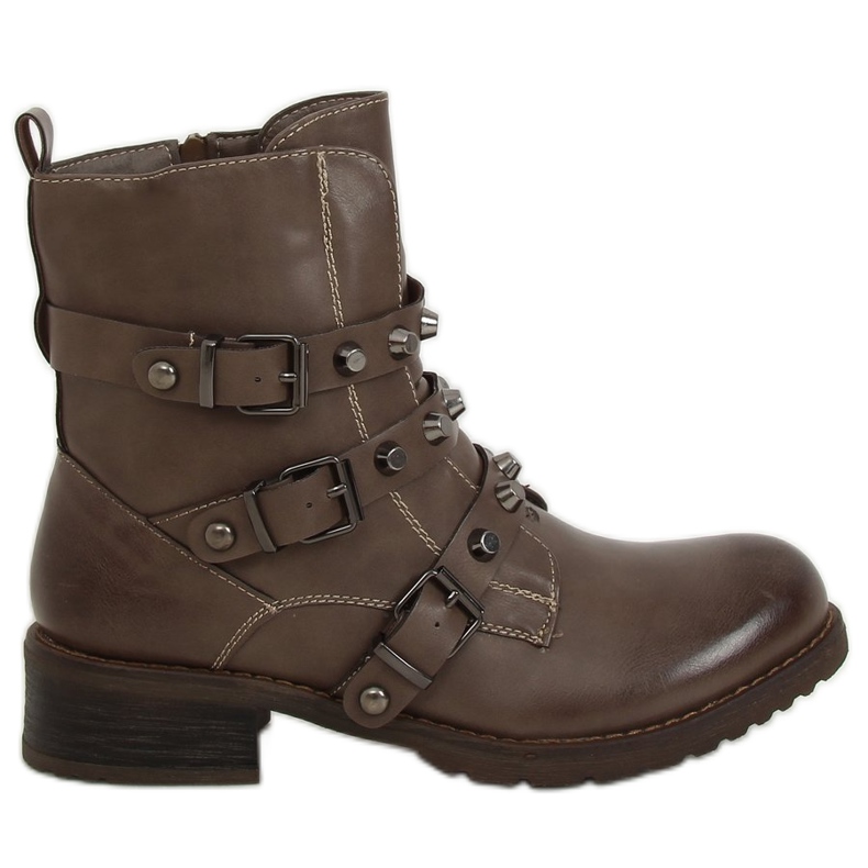 Militärstövlar mörkbeige Z195 Khaki kaki