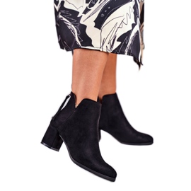 Vinceza Dam stövlar på hälen mocka svart Mimosa