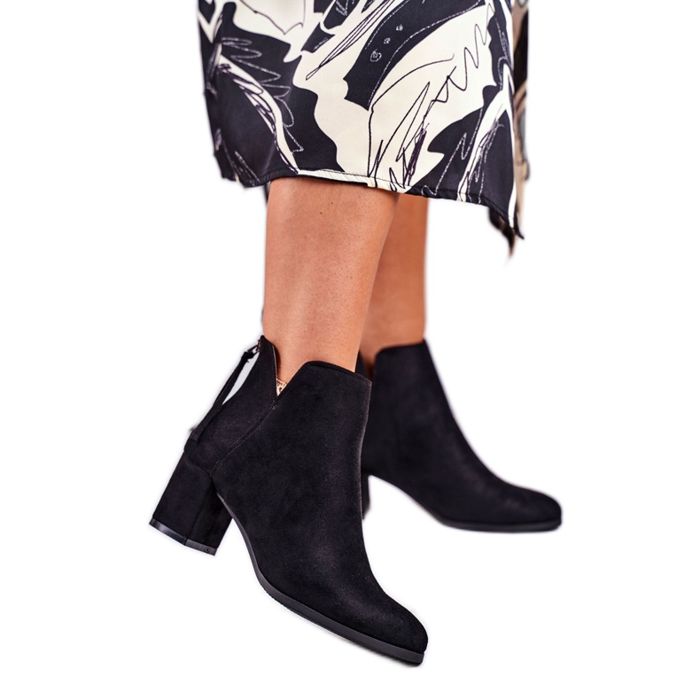 Vinceza Dam stövlar på hälen mocka svart Mimosa