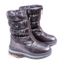 WEESTEP Barns snöskor uppvärmda med ull mörkgrå mamma