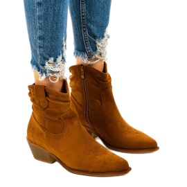 Euphelea brun cowboystövlar i mocka