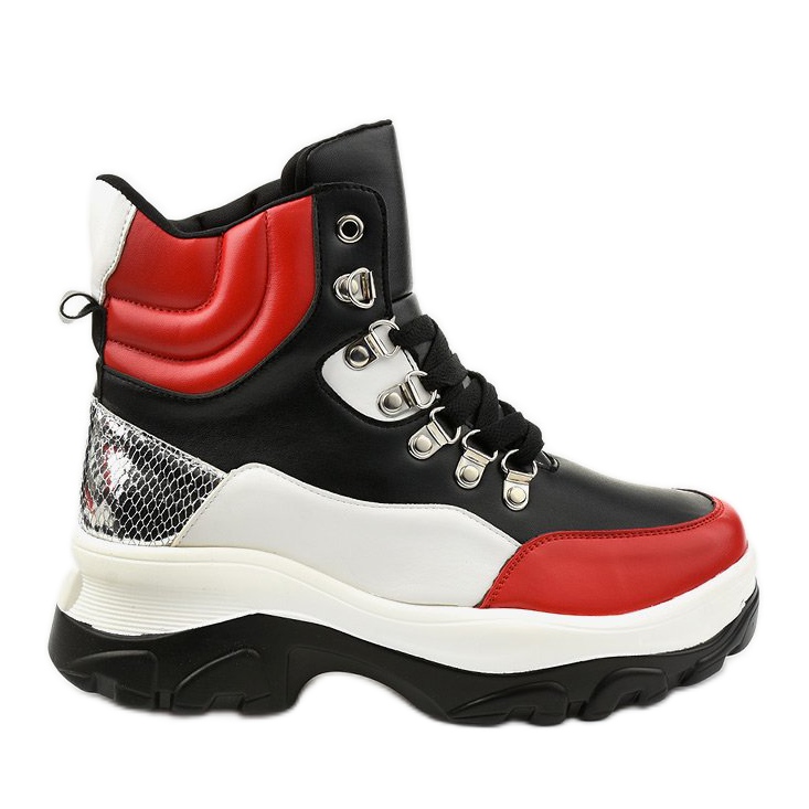 Röda Neamelira färgglada sneakers svart