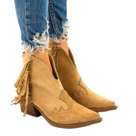 Beige stövletter i mocka från Joesler cowboystövlar