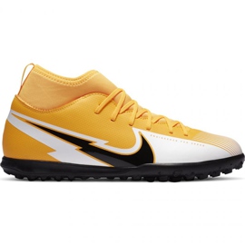 Nike Mercurial Superfly 7 Club Tf Jr AT8156 801 fotbollsskor gul / vit gula färger