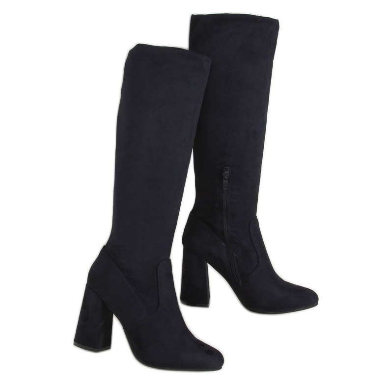 Marinblå höga klackar D7533 D.BLUE