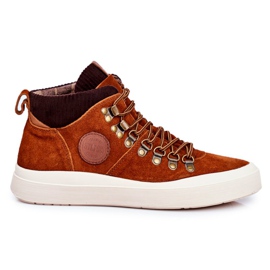 Läderskor för män Big Star Camel GG174332 brun flerfärgad