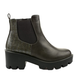 Grå platta stövlar i ekoläder Etablerad