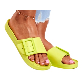 Big Star kvinnors tofflor med grön spänne FF274A390