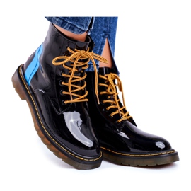 Kängor för kvinnor Trappers Glany Goe Leather Black GG2N3056 svart