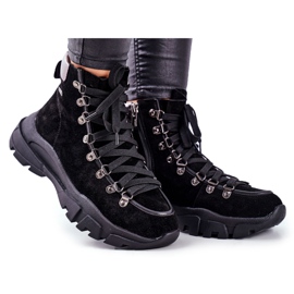 Vandringsskor Dam Trappers Lädermocka Big Star GG274893 svart