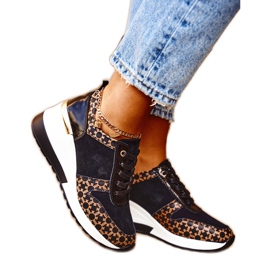 S.Barski Kvinnors sportskor Sneakers Svart Vit Metronus beige