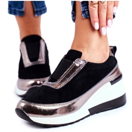 S.Barski Kvinnors sportskor Sneakers Svart läder Wilimont