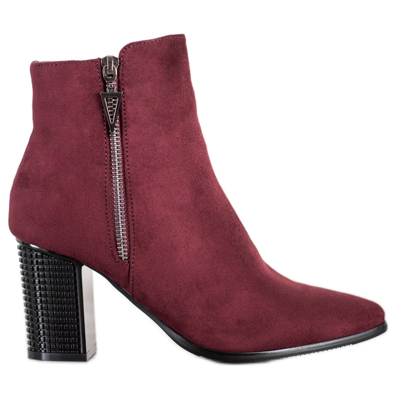 Mocka stövlar med dragkedja VINCEZA röd