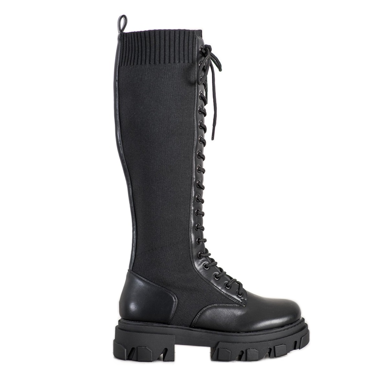 Seastar Höga arbetare stövlar på plattformen svart