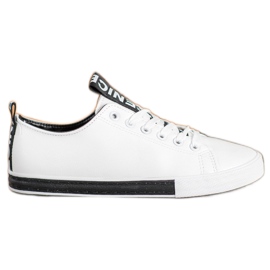 SHELOVET Eco Leather Sneakers vit svart