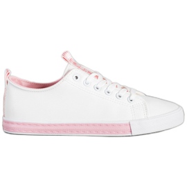 SHELOVET Eco Leather Sneakers vit rosa