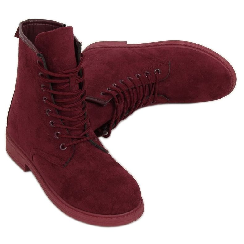 Burgundy snörskor E2002 Wine röd
