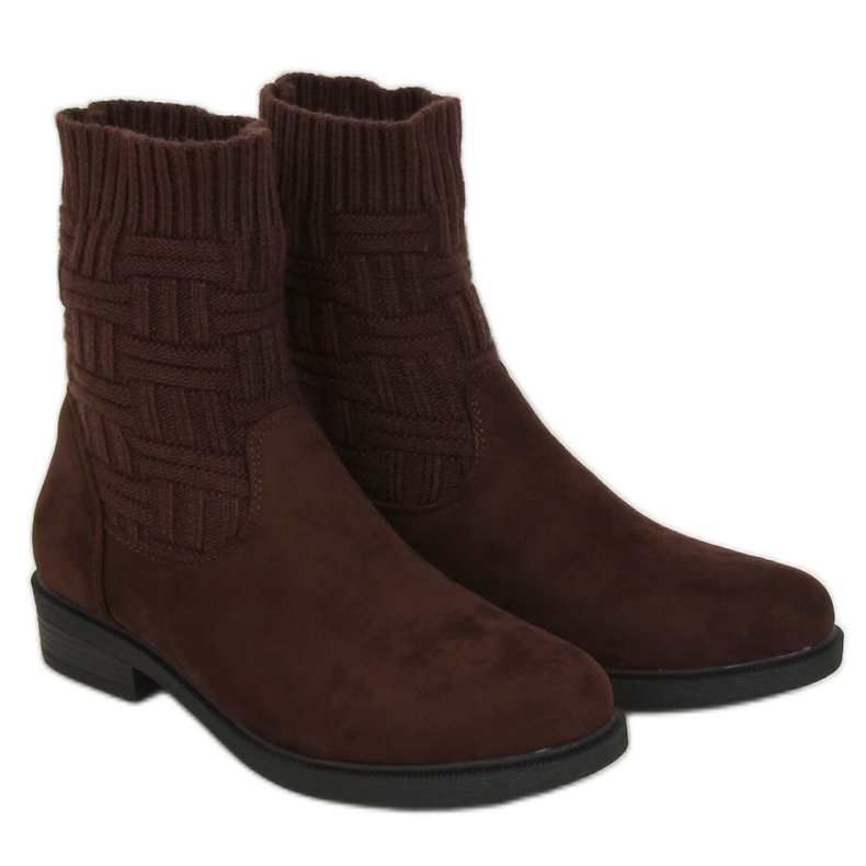 Stövlar med en tröja överdel brun E2100 Brun