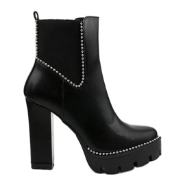 Svarta fotkängor med en elastisk 18801-1 dragkedja