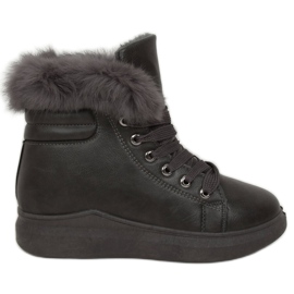 Grå stövlar med päls A07 Grå