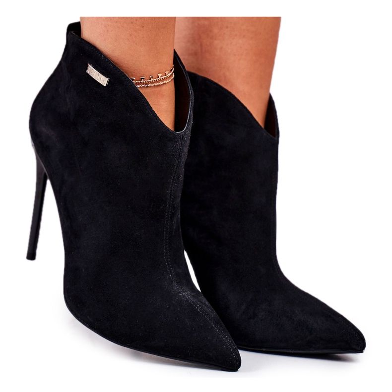 GOE Damskor på högklackig mocka svart GG2N3033