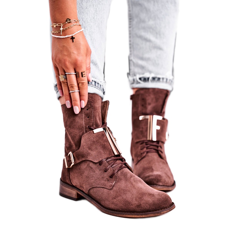 Kängor för kvinnor Nicole Suede Brown 2591 brun