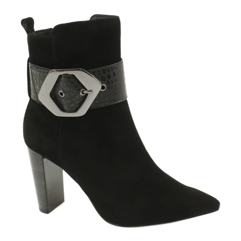 Caprice Svarta läderstövlar med ett spänne 25317-25 025