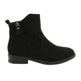 Evento Svarta stövletter i mocka med dragkedjor