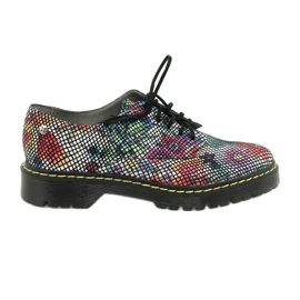 Brogues kvinnor Oxfords läderblommor Maciejka 04087-43 flerfärgad