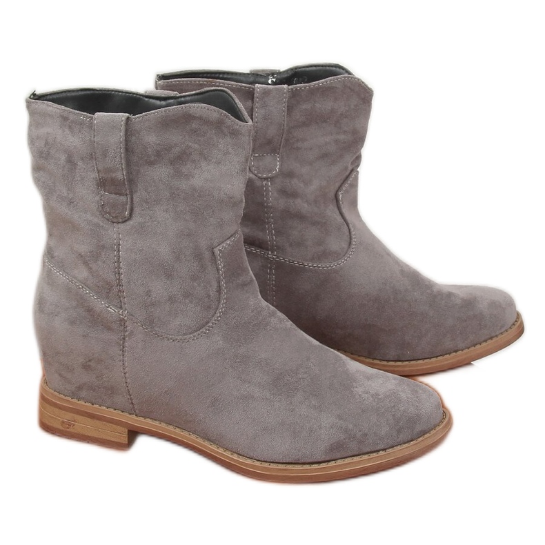 Grå stövlar med dolda klackar NC952 grå