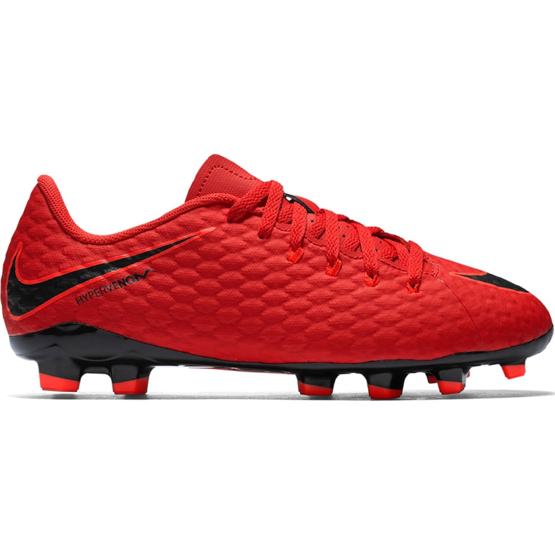 Nike Hypervenom X Phelon Iii Fg Jr 852595 616 fotbollsskor röd