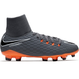 Nike Hypervenom Phantom 3 Academy Df Fg Jr AH7287 081 fotbollsskor mångfärgad grå