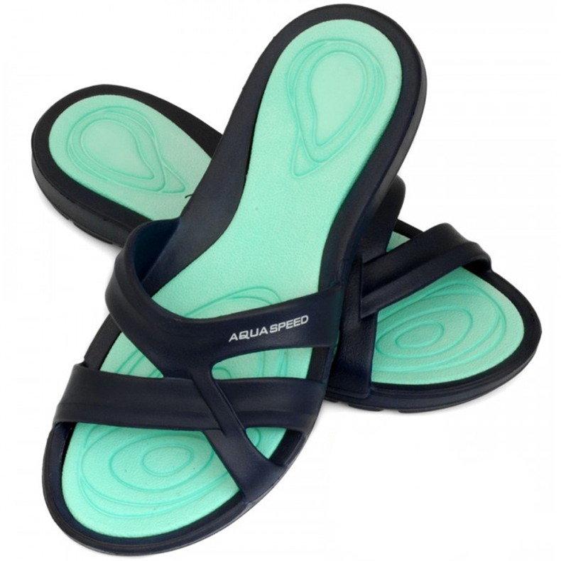 Aqua-speed Panama tofflor för dam, pool 10 marinblå