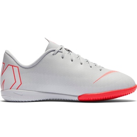 Nike Mercurial Vapor X 12 Academy Ic Jr AJ3101 060 fotbollsskor vit grå